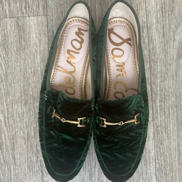 Sam Edelman Shoes - Sam Edelman Green Velvet Bit Loafers Size 6.5